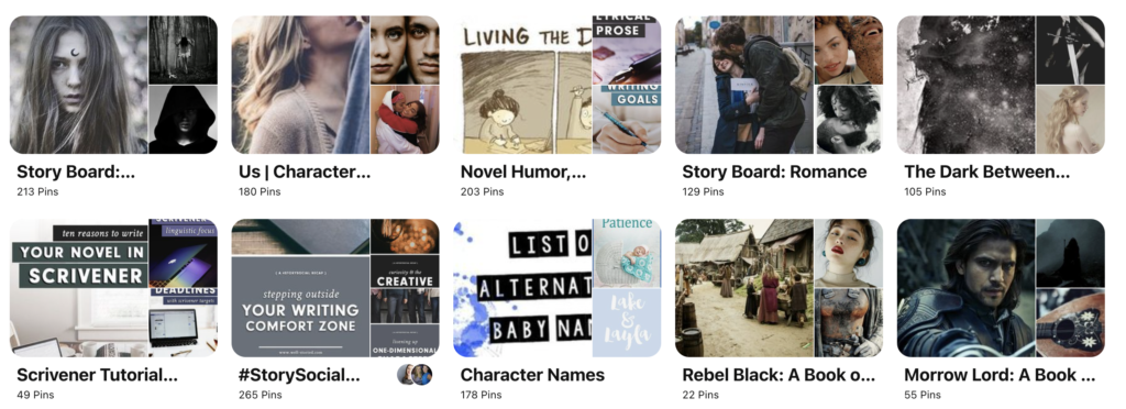 How to use Pinterest as a writer board example 1