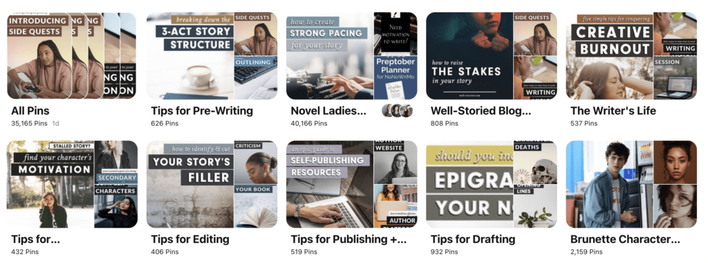 How to use Pinterest as a writer board example 2
