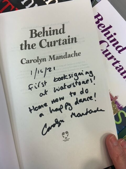 Signed copy of Behind the Curtain by Carolyn Mandache