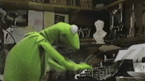 kermit the frog typing fast
