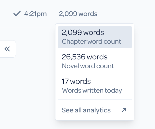 Word count toggle