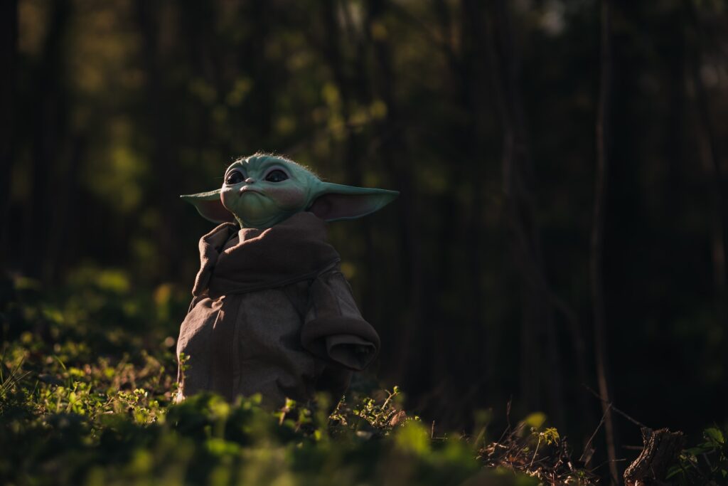 Grogu in a forest - well-crafter character arcs - Photo by Emmanuel Denier on Unsplash